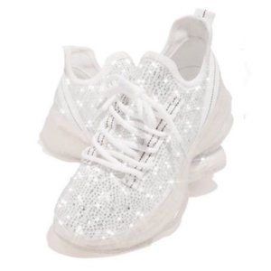 !! NEW !! White Embellished Sneakers